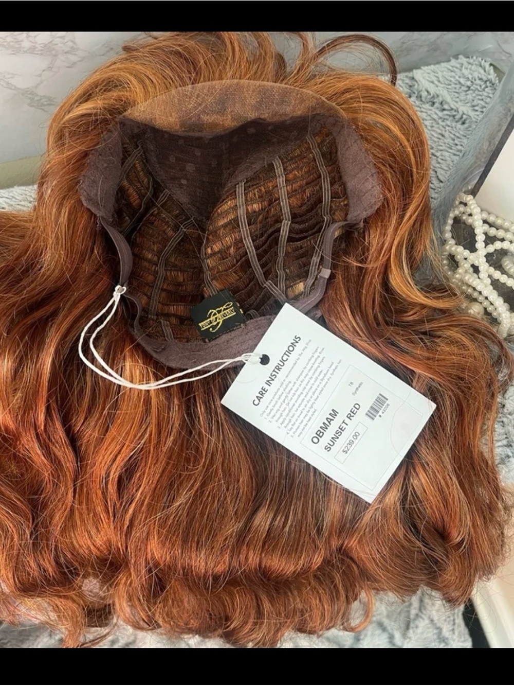 Tony Of Beverly OBMAM Sunset Red MONOFILAMENT Bang Lace Front Wig - Picture 7 of 8